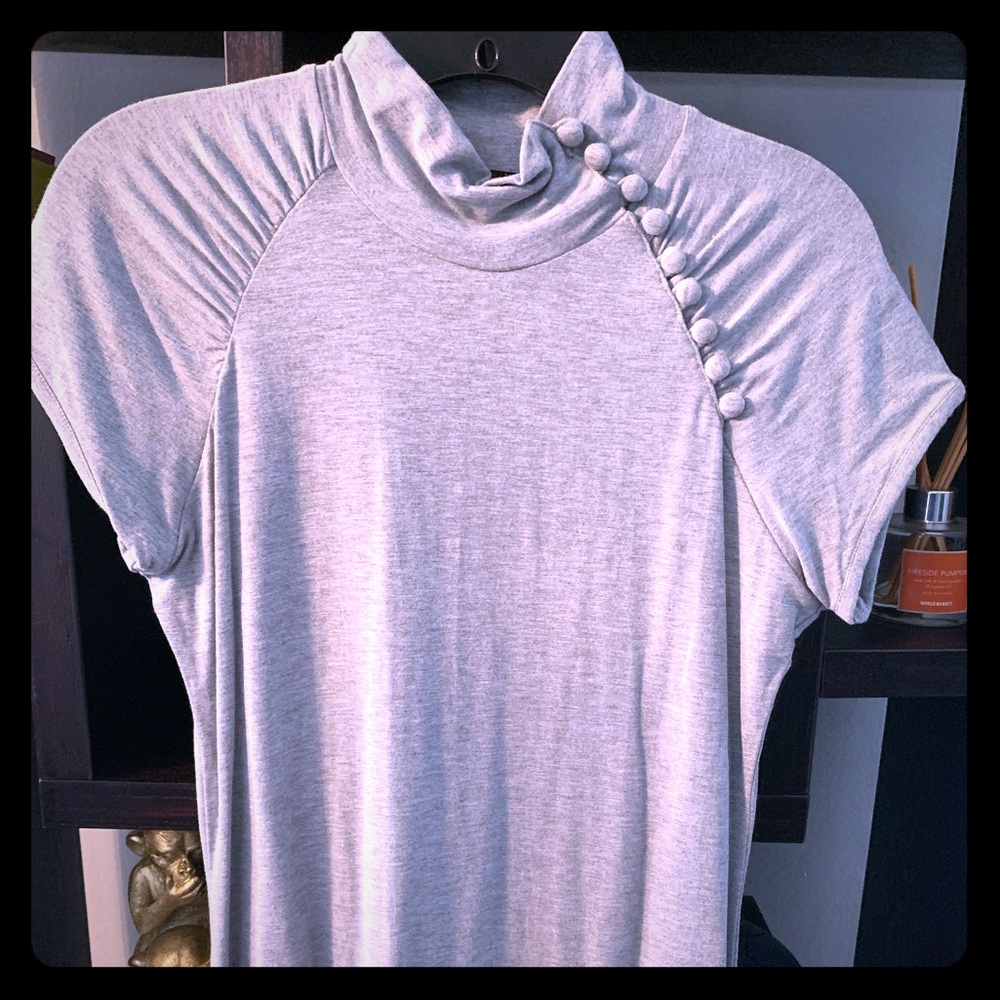 Gray Turtleneck w/ Cap Sleeves
